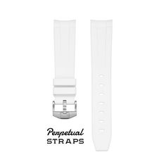 "Visit www.perpetualstraps.com for more.   STRAP ONLY * WATCH NOT INCLUDED Our \"Brilliant White\" premium option is compatible with the Omega X Swatch Speedmaster MoonSwatch. It is also compatible with the Omega Speedmaster Professional Moonwatch Caliber 3861. Reference(s): 310.30.42.50.01.001, 310.30.42.50.01.002 Description: This strap is different from our other options in terms of design and durability. It is manufactured from the highest grade of Fluoroelastomer Rubber, which has excellent resistance to heat and chemicals. The strap also features a pre-installed brushed 316L Stainless Steel Tang Buckle. The spring bars and installation tool are not included but can be purchased separately in our store. Technical Specs: Point-Side Length: 120mm Buckle-Side Length: 81mm Lug Width: 20mm Luxury White Leather Strap Watch Band, Speedmaster Professional, Omega Speedmaster Moonwatch, Omega Speedmaster, Accessories Watches, Watch Bands, Wrist Watch, Jewelry Watches, Buckle