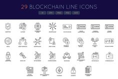 29 blockchain line icons