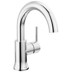 a chrome sink faucet with two handles and nozzles on the side