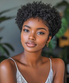 A short afro with a clean side part, offering a neat and polished appearance. Ideal for showcasing natural hair texture. Short Haircuts Black Women, Short Curly Hair Cuts, 3c Afro, Tapered Fro, Natural Hair Pixie Cut, Twa Haircuts, Short Curly Afro, Natural Hair Haircuts