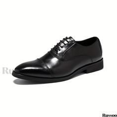 Russoo - Premium Mens Brogue Pointed Toe Oxford Dress Shoes: Elegant, Durable, Non-Slip Footwear Ideal for Weddings, Business Affairs, Parties, Banquets, and Office Wear Classic Slip-on Leather Wedding Shoes, Classic Black Lace-up Shoes For Wedding, Classic Black Lace-up Wedding Shoes, Classic Fitted Lace-up Wedding Shoes, Elegant Spring Wedding Dress Shoes, Classic Black Oxfords For Wedding, Fitted Closed-toe Oxfords For Wedding, Fitted Closed Toe Oxfords For Wedding, Fitted Oxfords For Wedding