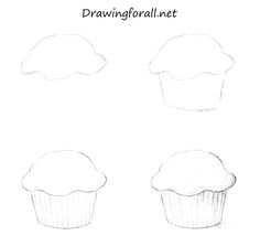 three different types of cupcakes with the words drawingforall net above them