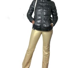 Express Gold Leather Pants Are Made Of % Leather And % Nylon. Imported Materials Made In Philippines. Pre-Owned In Excellent Condition. Super High Waisted. Straight Leg Pants. Can Be Worn All Year Round With A Styling Of Your Choice. Color: Metallic Light Gold. Five Pocket Styling; Belt Loops; Button And Zip Fly. Smooth Leather, Horizontal Seam At Back And Front. Measurements: 14 “ W X 40” Hips 18” Leg 9”. ( All Around Waist Measurement:27”. Please Make Sure U Get Your Precise Measurements. Thank You. Leather Pants With Zipper For Winter Workwear, Casual Leather Pants With Zipper Closure For Fall, Casual Leather Pants With Zipper For Fall, Casual Leather Pants For Winter, Chic Winter Bottoms With Zip Fly, Casual Leather Pants With Zipper Closure For Spring, Casual Leather Pants With Zipper For Spring, Fitted Nylon Pants For Fall, Fitted Nylon Bottoms For Fall