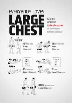 an exercise poster with the instructions for how to do a large chest