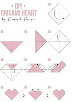 how to make an origami heart out of paper - step by step instructions