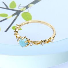 Holiday Notice: We will be on holiday from Feb 6 to Feb 15 for the Spring Festival. Orders will be shipped after we resume work. Dainty Engagement Ring, Larimar Promise Ring, Larimar Engagement Ring, Gemstone Engagement Ring, Engagement Wedding Ring, Gifts for Her Features * Made to Order. * Material: 925 Silver * Gold Color: Yellow Gold * Stone Type: Natural Blue Larimar * Ready to Ship in 7-10 Business Days Want to find out more? Check out my shop https://www.etsy.com/shop/ZoeJewelryStudio Tha Larimar Turquoise Gemstone Ring For Anniversary, Elegant Larimar Rings For Anniversary, Elegant Turquoise Larimar Ring As Gift, Larimar Gemstone Jewelry For Wedding, Wedding Larimar Gemstone Rings, Turquoise Round Crystal Wedding Ring, Wedding Turquoise Crystal Ring Round Shape, Larimar Engagement Ring, Engagement Ring Gemstone