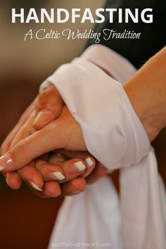 two hands holding each other with the words handfasting written on top of them