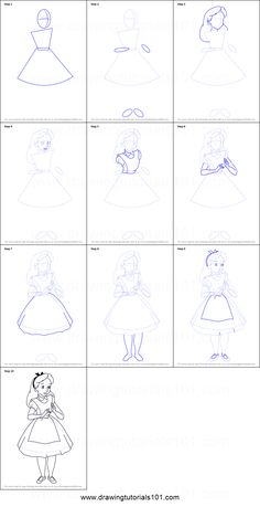 how to draw disney princesses step by step with pictures and instructions for each character