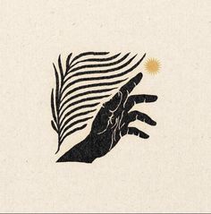 a drawing of a hand reaching for a sun with waves coming out of the palm