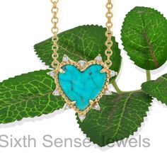 925 Silver Turquoise Heart Charm Necklace, Pave and Turquoise Heart Necklace, Diamond and Turquoise Heart Pendant, Turquoise Heart Necklace ♦️ ITEM D E T A I L S ♦️ ✦ Name : Heart Necklace ✦ Metal : 925 Silver ✦ Heart Size : 25MM ✦ Necklace Size : 25MM ✦ Big Stone : Select the Variations ✦ Small Stone : Moissanite SIXTH SENSE JEWELS ✦ Our all design are made to order. We need 6 to 8 days for making and delivery to depend on the shipping method you select. ✦Product & gemstone weight may vary from Turquoise Heart Charm Jewelry For Anniversary, Turquoise Jewelry With Heart Charm For Anniversary, Turquoise Heart Necklace For Valentine's Day, Elegant Heart-shaped Turquoise Necklace, Turquoise Jewelry With Heart Charm, Turquoise Heart-cut Jewelry With Heart Charm, Turquoise Heart Pendant Necklace For Anniversary, Turquoise Heart Cut Jewelry With Heart Charm, Turquoise Heart Necklace Perfect As Gift