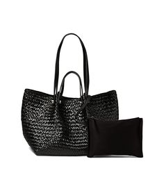 AllSaints Allington Straw Tote | Zappos.com Black Leather Woven Straw Bag For Shopping, Black Straw Bag With Woven Leather For Shopping, Allsaints Bags For Everyday Use, Spring Straw Bag With Top Handle And Removable Pouch, Spring Straw Bag With Removable Pouch And Top Handle, Allsaints Bags With Adjustable Strap, Allsaints Travel Bag With Removable Pouch, Black Beach Bag With Braided Handles For Spring, Spring Black Beach Bag With Braided Handles