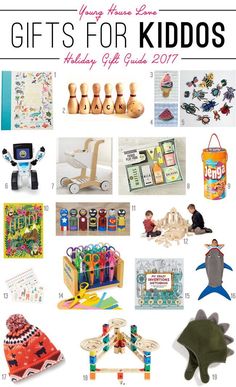 gifts for kids that include toys, crafts and other things to make them smile while they are