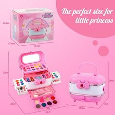 Girls Makeup Kit Kids Make Up Set Real Cosmetics Play Set with Travel Cosmetic Case Washable Party Game Make Up Toys Chrismas Birthday Gift for Little Girls Ideal Gift for Little GirlsMake your little girl's dream come true with her first makeup set. This kit is a perfect gift for birthdays or Christmas. Real Makeup Kit for Little Girls kids' makeup set includes eye shadows, sequin eye shadows, powder blushes, nail polishes, powder, lip gloss, a set, lipsticks, makeup brushes, and a travel cosme Kids Make Up Set, Real Makeup, Play Makeup, Kids Makeup, Eye Shadows, Kids Set, Makeup Set, Play Set, Party Game