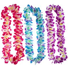 four different colors of leis on a white background with the word hawaiian written in it