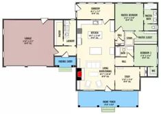 the floor plan for an apartment with two separate rooms