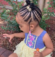 Elegant Natural Hairstyle Black Kids Short Hair 7 Month Hairstyles, Toddler Girl Braid Styles, Black Baby Girl Hairstyles, Toddler Braided Hairstyles, Toddler Braids, Kids Style Hair, Cute Toddler Hairstyles, Kids Braids, Lil Girl Hairstyles