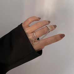 Silver Chain Link Rings Gift, Silver Chain Link Promise Ring, Silver Double Band Jewelry With Modern Twist, Sterling Silver Open Ring With Chain Detail, Modern Twist Silver Double Band Jewelry, Silver Minimalist Chain Link Ring, Modern Silver Chain Link Ring, Minimalist Sterling Silver Rings With Chain Detail, Sterling Silver Open Ring Chain Jewelry