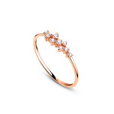 Dainty Simple 14K Gold Design Ring Gram: 1.15 gr Diamond: 0.12 ct Product Code: D000027 Ruel Design is an ideal option for women who enjoy the luxury of being well-groomed and stylish with affordable budgets and love to wear quality and specially designed jewelry. We offer an alternative to women who pursue elegance and who will find it difficult to choose from rings to necklaces, earrings to bracelets. Our jewelry is made with real solid gold and natural diamonds and gemstones . All items in our store are handmade products. A few products have been made by Ruel Design. Our fancy jewellery will be unique and special for you and you will shine like a star. Ruel Design the best way to be unique, simple, and stylish. Dainty Rose Gold Diamond Ring, Rose Gold Cluster Diamond Ring With Prong Setting, Elegant Cluster Rose Gold Ring, Delicate Diamond Rings For Formal Occasions, Delicate Diamond Cluster Ring In Rose Gold, Delicate Rose Gold Cluster Ring With Diamonds, Delicate Rose Gold Diamond Cluster Ring, Rose Gold Cluster Diamond Ring With Rose Cut Diamonds, Fine Jewelry Rose Gold Cluster Diamond Ring