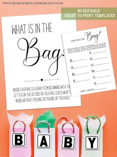 what is in the bag? printable baby shower game for boys and girls with freebies