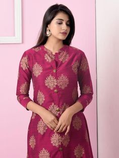 Silk Kurti Pattern, Kurti Styles, Kurti Pattern, Churidar Neck, Printed Kurtis, Designer Anarkali Dresses, Churidar Neck Designs