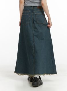 Product Detail Style : Street Occasion : Back to school Detail : Destroyed, Pleats Print : Washed Material : Cotton, Denim Length : Maxi Cotton100 Color : Dark blue Made in Korea Model Size Model is wearing size S, and the color Dark blue. Height : 5'5" | 166cm / Top : XS / Bottom : S (25 inch) .prddescription table, .prddescription td, .prddescription th { border : 1px solid black; border-collapse : collapse; padding: 10px; } Size(Inch) Size Waist Hip Hem Total Length S 26.8" 35.0" 30.5" 38.2" Full-length Denim Skirt With Frayed Hem, Full Length Denim Skirt With Frayed Hem, Blue Cotton Denim Skirt With Frayed Hem, Denim Blue Full-length Skirt With Frayed Hem, Full-length Denim Blue Skirt With Frayed Hem, Full Length Denim Blue Skirt With Frayed Hem, Wide Leg Blue Washed Denim Skirt, Blue Washed Wide-leg Denim Skirt, Full-length Cotton Denim Skirt With Frayed Hem