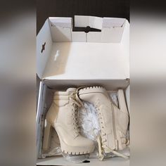 Nwt Guess Ivory Color Booties. Size 6.5us. True To Size. Trendy Cream Booties With Round Toe, Cream High Heel Platform Boots, Beige Platform Ankle-high Heels, Beige Platform Heels Ankle-high, Beige Ankle-high Platform Heels, White High-top Platform Heels, Trendy Cream Lace-up Heels, Casual Cream High Heels, Beige Synthetic Ankle Boot Heels