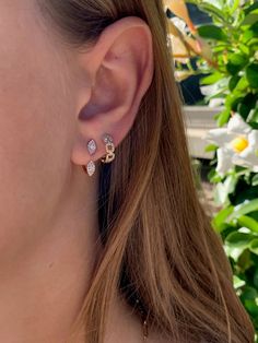 Perfect on trend everyday earrings! Add some sparkle with our stunning Briar diamond hoops. Available in yellow, white, and rose gold Measurements Gold Weight: 2.64 g Diamond Count & Weight: 52 || 0.12 ct *All of our fine jewelry is custom made to order in Los Angeles and Toronto, therefore, please allow approximately 6 - 8 weeks for production. ** Due to the fluctuations in the gold market we occasionally need to adjust our prices to reflect these changes. The prices on website are correct and Single Diamond Huggie Earrings In 14k Gold, 14k Gold Diamond Earrings With Diamond Eyes For Anniversary, 14k Gold Single Diamond Huggie Earrings, Single Diamond 14k Gold Huggie Earrings, Everyday Rose Gold Diamond Earrings With Accents, Huggie Diamond Earrings With Single Stone, Diamond Huggie Earrings With Single Diamond, Rose Gold Small Hoop Diamond Earrings, Huggie Diamond Earrings With Single Diamond