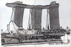 an architectural drawing of the gardens by the bay