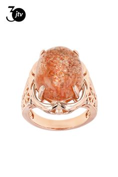 Timna Jewelry Collection��� 18X14mm Oval Cabochon Red Sunstone Solitaire Copper Ring. Measures approximately  .71"L x .87"W. Not sizeable Copper Ring, Amber Ring, Copper Rings, Oval Cabochon, Jewelry Collection, Amber, Copper, Ring, Red