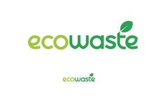 the logo for ecowaste is shown in green and black letters on a white background