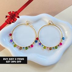 * Multicolor Hoop Earrings * ♦ Color: Multicolor, Gold ♦ Gift For: Mom, Daughter, Sister, Girlfriend, Wife  ♦ Occasions: Casual, Office, Party, Birthday ♦ Lead and Nickel Compliant ♥ Be ready to get lots of compliments ♥ ♦ More from us  https://www.etsy.com/shop/ONYUK ♦ Instagram: https://www.instagram.com/onyuk_/ ♦ Facebook: https://www.facebook.com/SHOPONYUK ♥ Your order means a lot to me ♥ Hoop Earrings Big, Earrings Big, Earrings Trendy, Hoop Earrings Gold, Minimalist Gifts, Earrings Hoop, Gold Gift, Office Party, Trendy Earrings