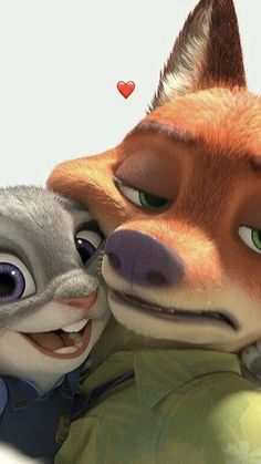 two cartoon characters are hugging each other in the animated movie fox and the city dog