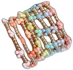 Trendy Gold Friendship Bracelets With Colorful Beads, Trendy Gold Beaded Bracelets With Colorful Beads, Trendy Beaded Bracelets With Tiny Beads For Parties, Trendy Beaded Pastel Bracelets, Trendy Friendship Bracelets With Gold Beads, Trendy Gold Beads Friendship Bracelets As Gift, Trendy Gold Beaded Friendship Bracelets As Gift, Trendy Colorful Bracelets With Tiny Beads, Gold Friendship Bracelets With Colorful Beads For Parties