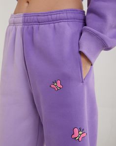 OFFICIAL COLLABORATION WITH MR. MEN LITTLE MISS™ It's not hard to be kind when you're wearing sweatpants that are as cute as these. Our premium blend of the fabric ensures the softest hand feel inside and outside of the pants. We made sure to include all the details from the color-blocking fabric to the puff print designs on the front and side of the pant leg. Details: 80% Cotton, 20% Polyester Color block sweatpants Slit pockets on each side Puff print designs on the front and side of the pant Cute Sweatpants Designs, Sweatpant Designs, Sweatpants Colorful, Cool Sweatpants, Pastel Sweatpants, Sweatpants Graphic, Cute Sweats, Comfy Sweatpants, Aesthetic Hoodie