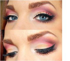 Top 10 Makeup looks for Blue Eyes. – My Brush Set Colors For Blue Eyes, Makeup For Blue Eyes, Makeup Tutorial Eyeliner, Sunset Boulevard, Simple Eye Makeup, Braut Make-up, Pink Eyes, Blue Eye Makeup