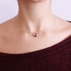 Amethyst necklace in 14K solid rose gold. A dainty natural purple amethyst necklace for women also available in yellow gold or white gold. It is the birthstone of February. The best gift for her. 100% handcrafted with love! D E T A I L S ● Metal: 14K solid gold, 14K white gold or 14K rose gold ● Gemstone: Amethyst, round briolette cut ● Stone Diameter: 10mm (0.4in) ● Length: 39cm (15.5in) to 47cm (18.5) H O W ∙ T O ∙ O R D E R Choose from the drop down menu the available options (Metal-Length) a Amethyst Necklace With Bezel Setting As Gift, Fine Jewelry Amethyst Necklace With Round Pendant, Amethyst Round Pendant Necklace In Fine Jewelry Style, Fine Jewelry Amethyst Round Pendant Necklace, Pink Gold Gemstone Necklace With Round Shape, Gift Amethyst Necklace With Bezel Setting, Fine Jewelry Amethyst Necklaces In Yellow Gold, Fine Jewelry Yellow Gold Amethyst Necklaces, Fine Jewelry Amethyst Necklace In Yellow Gold