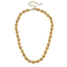 Designed for maximum impact, and full of statement-making style. Our Chloe Beaded Necklace is the perfect addition to your jewelry box, offering quick & easy style on the go. DETAILS Base Metal with Worn Gold Plating Lobster Claw Closure 16" Adjustable Length, 3" Extender Luxury Yellow Gold Chain Necklace With Round Beads, Luxury Beaded Necklace With Gold Beads, Luxury Yellow Gold Beaded Pearl Necklace, Metal Beaded Necklaces With Ball Chain And Round Beads, Metal Beaded Necklaces With Ball Chain, Metal Necklace With Spacer And Round Beads, Metal Necklace With Round Spacer Beads, Knot Ball, Short Beaded Necklace