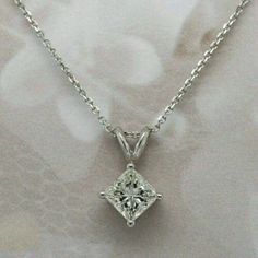 ad eBay - Find many great new & used options and get the best deals for 2Ct Princess VVS1 Moissanite Solitaire Pendant Necklace 14K White Gold Plated at the best online prices at eBay! Free shipping for many products! Princess Cut Solitaire Diamond Necklace As A Gift, Princess Cut Diamond Solitaire Necklace Gift, Princess Cut Necklace With Prong Setting For Formal Events, Formal Princess Cut Necklace With Prong Setting, Diamond White Princess Cut Diamond Necklace As Gift, Anniversary Princess Cut Diamond Necklace In Fine Jewelry Style, Gift Princess Cut Diamond White Necklace, Fine Jewelry Princess Cut Diamond Necklace For Anniversary, Princess Cut Diamond White Necklace For Gift