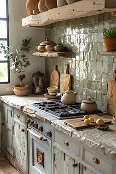 the kitchen is clean and ready to be used as a place for cooking or baking