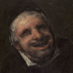 an old man with a moustache on his face is shown in this painting