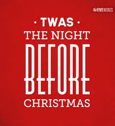 a red background with the words twas the night before christmas