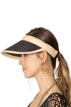 Upgrade your sunny day style with this Accented Brim Visor! Featuring a light beige braided detail on the base and edge of the visor, this visor adds a touch of chic to any outfit. Made from 100% straw, it not only looks great but also fits comfortably. Get ready to turn heads while staying protected from the sun! Chic Visor Straw Hat With Uv Protection, Chic Straw Visor Hat With Uv Protection, Straw Sun Hat For Spring Summer Outings, Chic Cream Straw Hat, Braided Straw Hat For Summer, Chic Braided Straw Sun Hat, Chic Straw Visor Hat, Chic Straw Visor Sun Hat, Chic Braided Brimmed Sun Hat