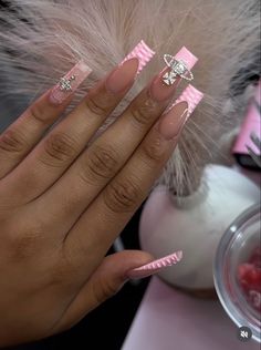 Hard Nails, Girly Acrylic Nails, Her Nails, Simple Acrylic Nails, Glow Nails, Short Square Acrylic Nails