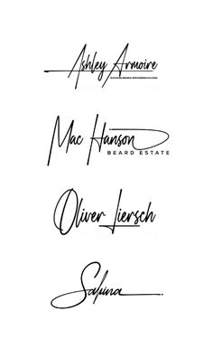 the signatures of three people in their handwriting