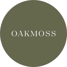 the word oak moss in white on a green circle