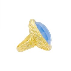 This round ring features a textured setting and is crafted with 24k gold plating. It measures 1 inch and pairs beautifully with the Aral earrings, Bay necklace, and Caspian bracelet. Gold Jewelry With Large Round Stone, Gold Ring With Large Stone, Formal Gold Jewelry With Large Stone, Round Rings, Pearl Size, Gold Plating, Mother Of Pearl, 1 Inch, Gold Plate