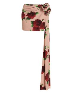 Floral print miniskirt with back zip. Composition: 100% silk | Magda Butrym Women's Floral Printed Miniskirt in Pink | SS23 Red Mini Skirt, Printed Pleated Skirt, Magda Butrym, Home Candles, Knitwear Tops, Leather Mini Skirts, Beauty Accessories, Lace Boots, Printed Skirts