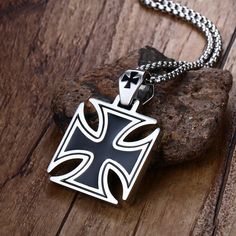 Gothic Black Cross Pendant Necklace, Medieval Black Metal Necklace, Medieval Style Black Metal Necklace, Black Medieval Pendant Jewelry, Medieval Black Pendant Jewelry, Black Engraved Cross Jewelry, Black Engraved Crucifix Necklace, Black Engraved Pendant Cross Necklace, Black Crucifix Necklace Engraved