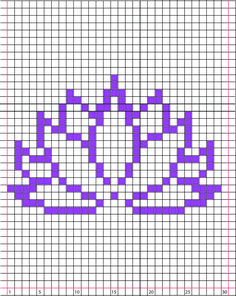 a cross stitch pattern with the word love in purple and white on it, as well as