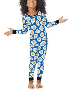 Bedhead PJs Zappos Print Lab: Sunny Side Up PJ Set (Toddler/Little Kids/Big Kids) | Zappos.com Long Sleeve Cartoon Print Onesie For Pajama Party, Playful Long Sleeve Onesie For Sleepovers, Cartoon Print Long Sleeve Onesie For Bedtime, Long Sleeve Onesie With Cartoon Print For Bedtime, Family Matching Long Sleeve Onesie For Loungewear, Long Sleeve Sleepwear With Graphic Print, Playful Cotton Onesie For Sleep, Blue Cotton Onesie For Loungewear, Cotton Cartoon Print Onesie For Bedtime